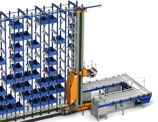 Stacker cranes for boxes