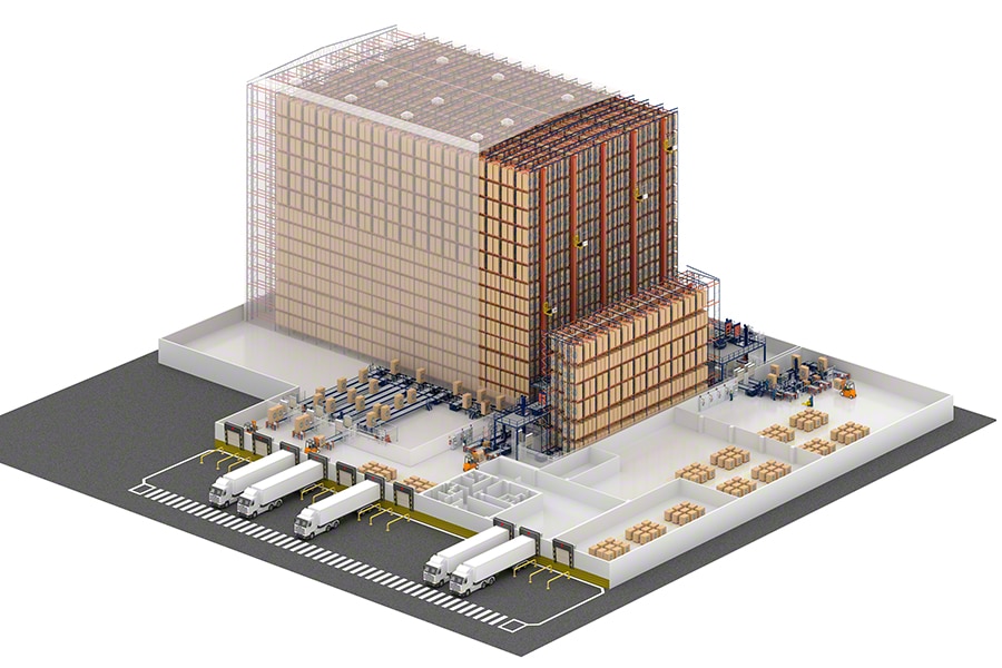 Automated clad-rack warehouse