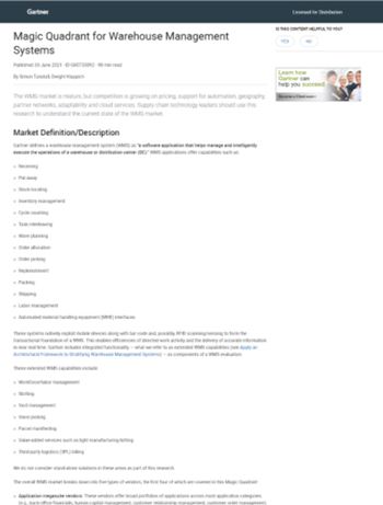 Mecalux placed in Gartner global report for Warehouse Management Systems Mecalux placed in Gartner global report for Warehouse Management Systems