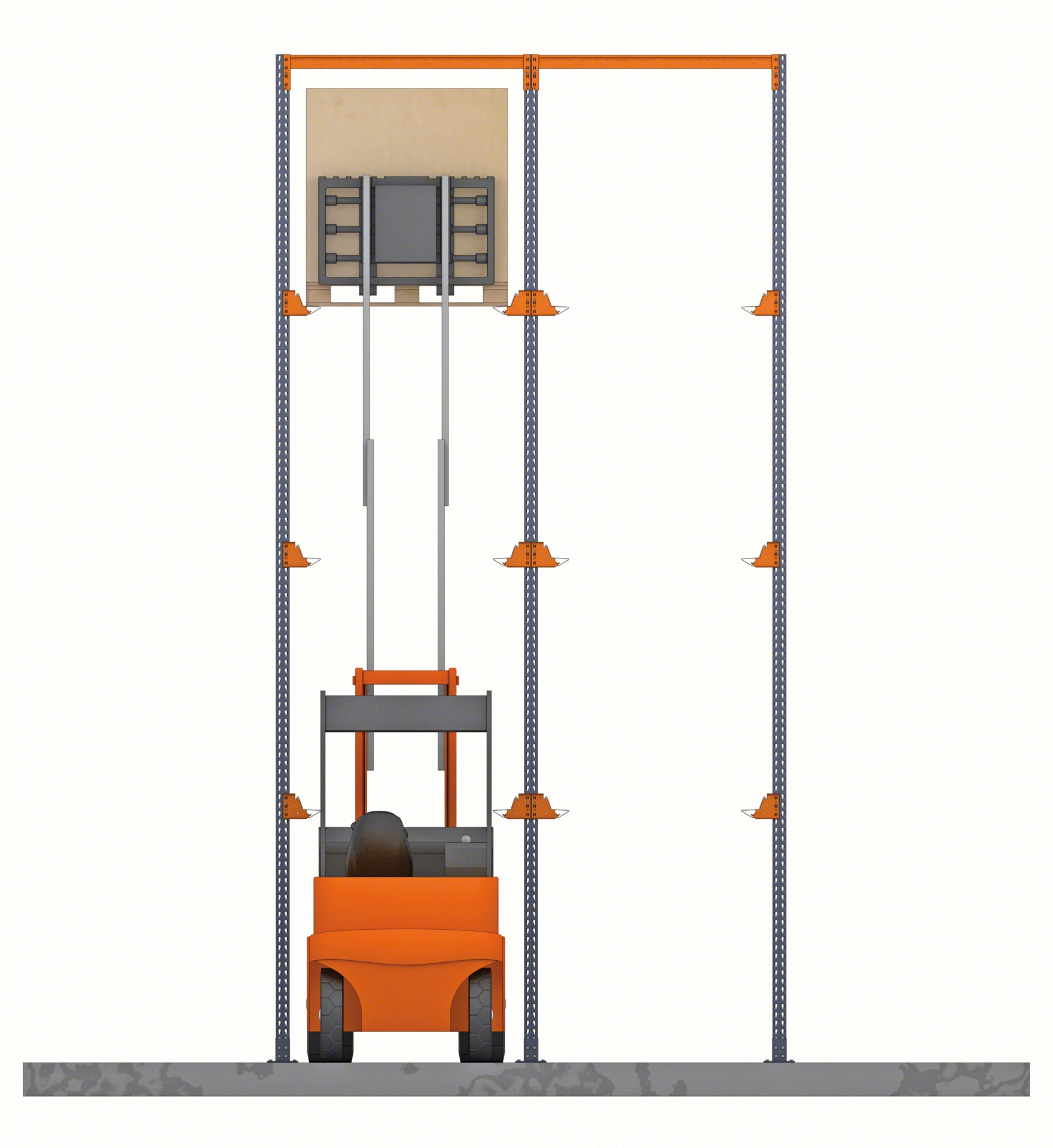 Safety margins are key so that forklifts do not damage the structure of drive-in racking
