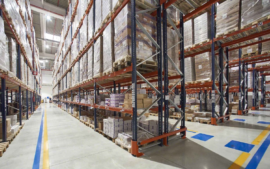 The pallet racks provide storage for any type of load